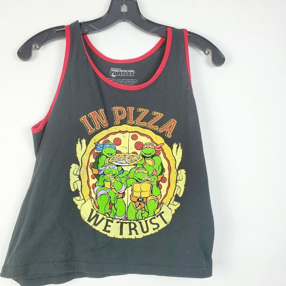 TMNT Ninja Turtle Youth Tank Top In Pizza We Trust‎ Size Medium Sleeveless